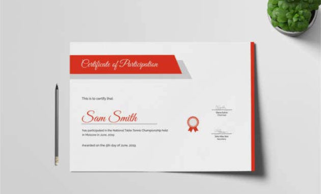 Table Tennis Certificate 5 Word Psd Format Download Throughout Tennis Certificate Template