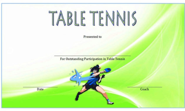 Table Tennis Certificate Templates Editable 10 Best Designs Throughout Printable Tennis Achievement Certificate Templates