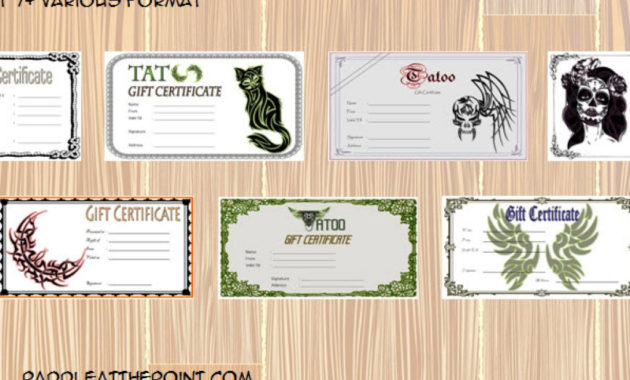 Tattoo Gift Certificate Template 7 Shop And Voucher Ideas Pertaining To Best Restaurant Gift Certificate Template 2018 Best Designs
