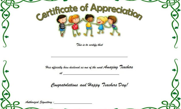 Teacher Appreciation Certificate Free Printable 10 Designs Inside Quality Best Teacher Certificate Templates Free