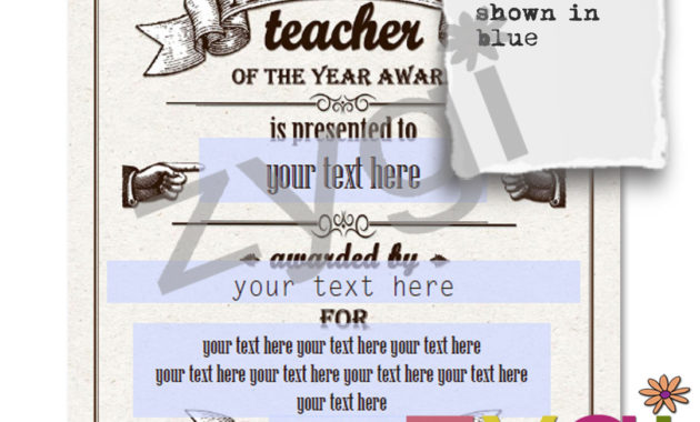 Teacher Appreciation Editable Certificate Vintage Style In Free Teacher Appreciation Certificate Free Printable