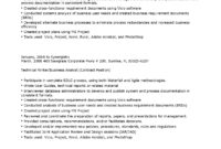 Technical Writer Business Analyst Resume Inside Business Analyst Documents Templates