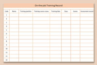 Template Employee Training Record Template Employee Regarding Employee Training Log Template