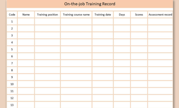 Template Employee Training Record Template Employee Regarding Employee Training Log Template