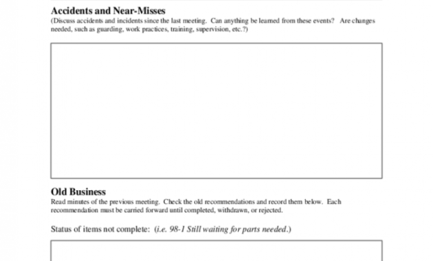 Template Safety Committee Meeting Minutes Template Osha Pertaining To Safety Meeting Minutes Template