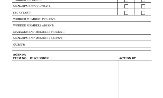 Template Safety Committee Meeting Minutes Template Osha With Amazing Safety Meeting Minutes Template