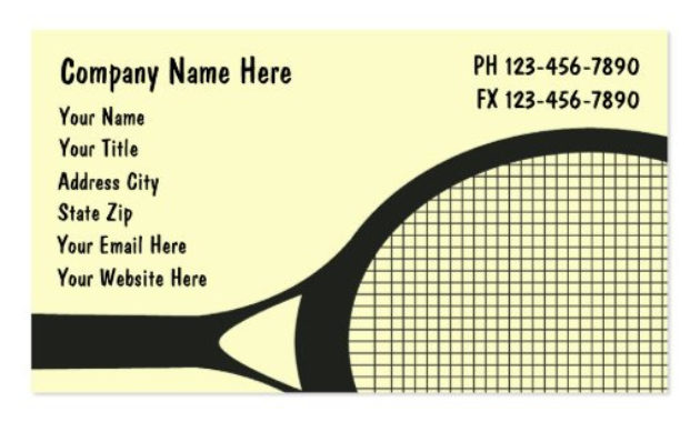 Tennis Business Cards Zazzle Intended For Table Tennis Certificate Template Free