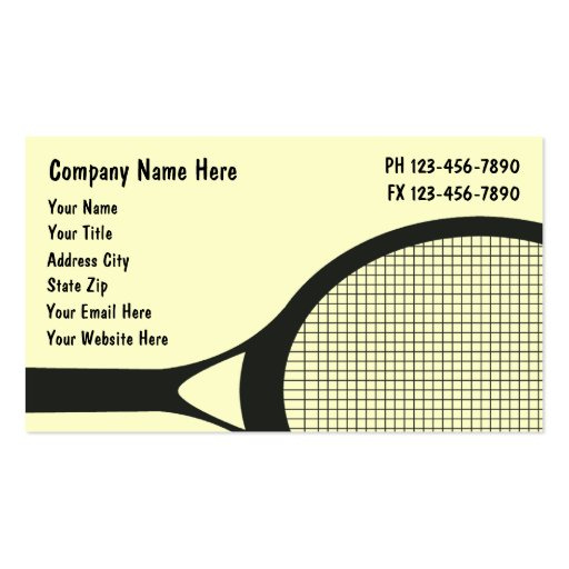 Tennis Business Cards Zazzle Intended For Table Tennis Certificate Template Free