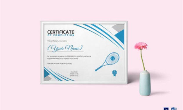 Tennis Certificate 5 Word Psd Format Download Free Throughout Tennis Certificate Template