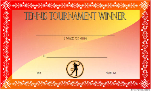 Tennis Tournament Certificate Templates 8 Sporty Designs Throughout Basketball Gift Certificate Template