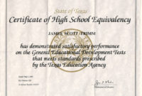 Texas Ged Certificate Hozzt For Ged Certificate Template For Ged Certificate Template