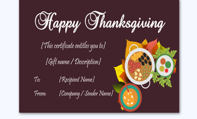 Thanksgiving Gift Certificate Template Maroon Word Layouts Pertaining To Best Thanksgiving Gift Certificate Template Free