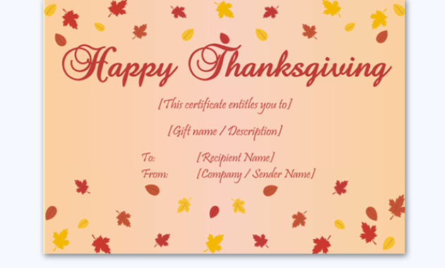Thanksgiving Gift Certificate Template Pink Word Layouts Within Pink Gift Certificate Template