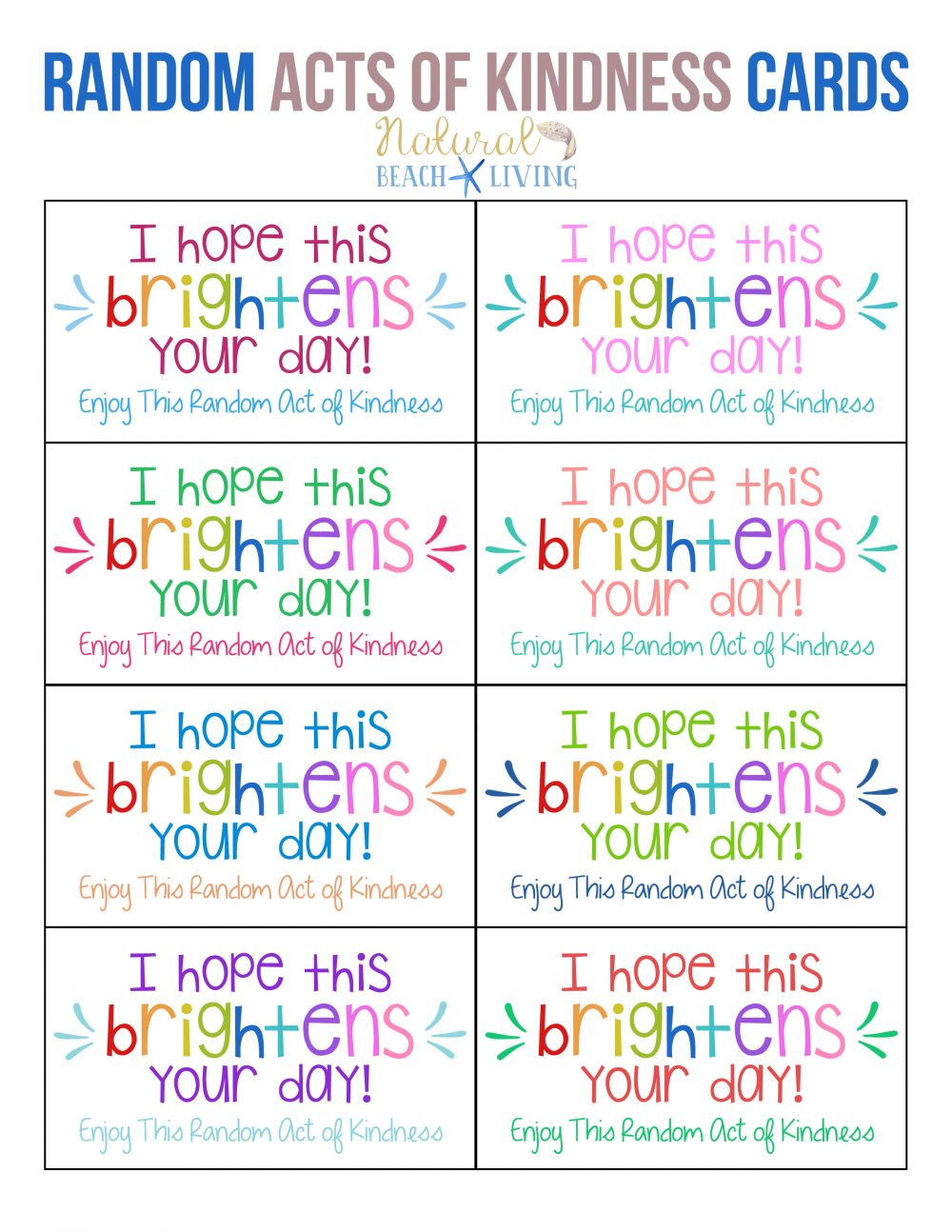 The Best Random Acts Of Kindness Printable Cards Free Within Printable Certificate For Take Your Child To Work Day