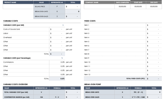 The Student Download 43 View Break Even Analysis Regarding Business Plan Excel Template Free Download
