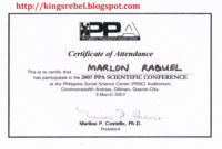 Tidbits And Bytes Example Of Certificate Of Attendance In Throughout Certificate Of Attendance Conference Template