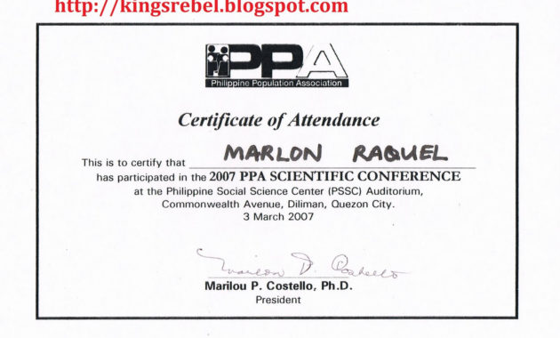 Tidbits And Bytes Example Of Certificate Of Attendance In Throughout Certificate Of Attendance Conference Template