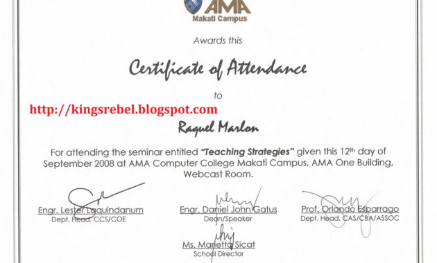 Tidbits And Bytes Example Of Certificate Of Attendance Pertaining To Certificate Of Attendance Conference Template