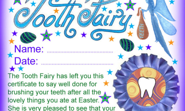 Tooth Fairy Certificate Well Done For Brushing Your Teeth Pertaining To Quality Well Done Certificate Template