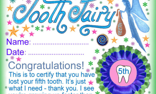 Tooth Fairy Letter Pdf Letter Template Pertaining To Free Free Tooth Fairy Certificate Template
