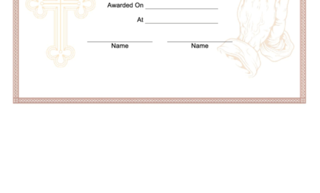 Top 16 Religious Certificate Of Achievement Templates Free Regarding Amazing Christian Certificate Template