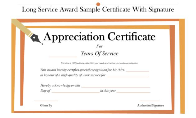 Top 25 Certificates Powerpoint Templates Used With Regard To Long Service Certificate Template Sample