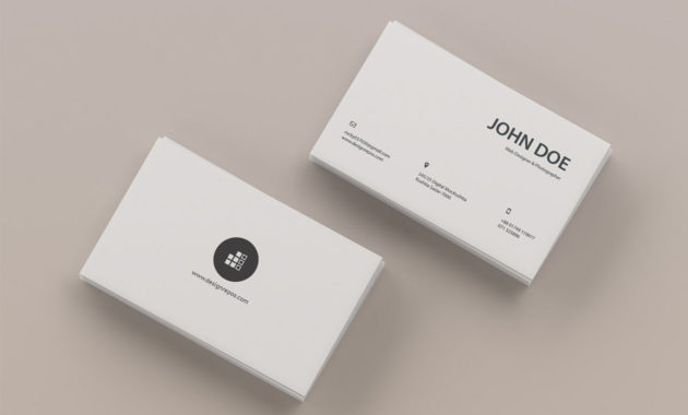 Top View Back And Front Business Card Mockup Psd Throughout Front And Back Business Card Template Word