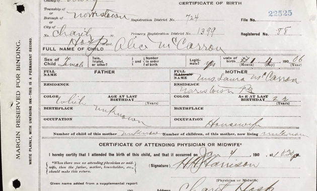 Touching Family History Finding Mccarron'S Using Pa Birth Inside Baby Death Certificate Template