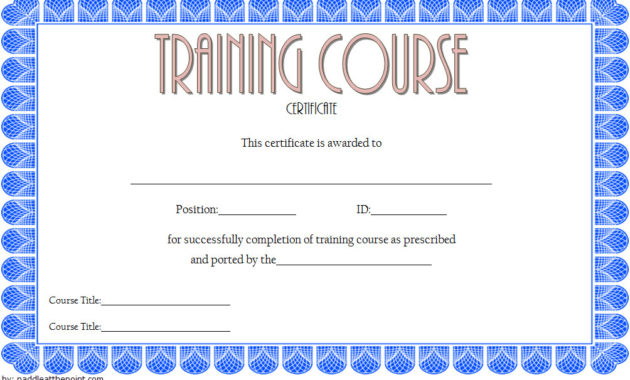 Training Course Certificate Templates 10 Best Choices Intended For Printable Training Completion Certificate Template 10 Ideas