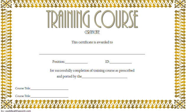 Training Course Certificate Templates 10 Best Choices With Free Training Certificate Template Word Format