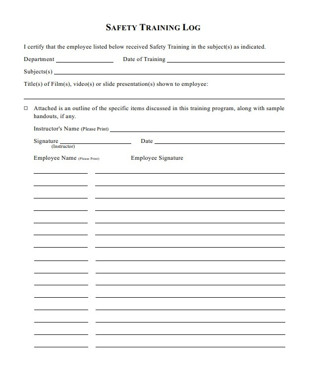 Training Log Templates 10 Free Printable Word Excel Pertaining To Employee Performance Log Template
