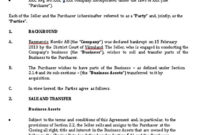 Transfer Agreement Templates Pitsel With Regard To Free Business Transfer Agreement Template