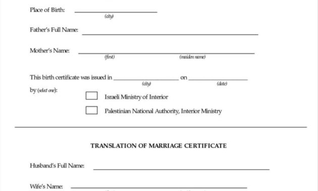 Translate Marriage Certificate From Spanish To English Pertaining To Free Marriage Certificate Translation Template