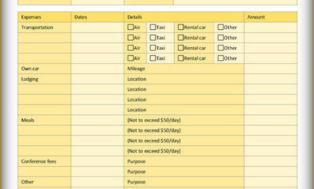 Travel Expense Report Template Ms Word Format Word Regarding Business Trip Report Template Pdf