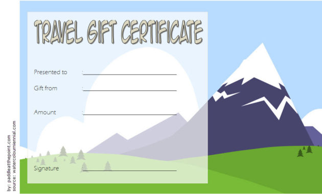 Travel Gift Certificate Editable 10 Modern Designs Regarding Fishing Gift Certificate Template