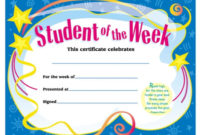 Trend Student Of The Week Certificate Quickship Inside Free Star Of The Week Certificate Template