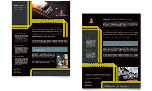 Trucking Transport Datasheet Template Word Publisher Intended For Transport Business Cards Templates Free