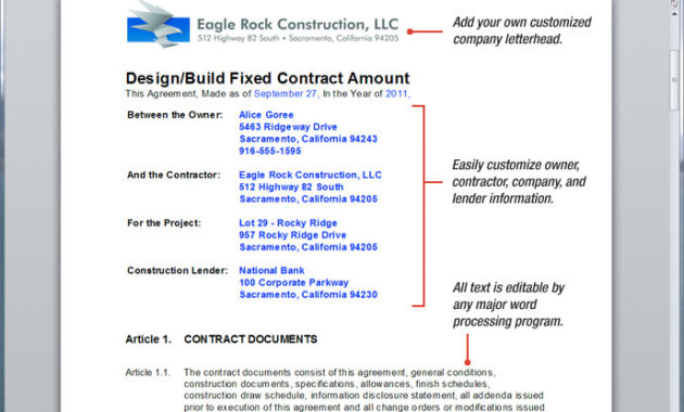 Uda Constructiondocs Designbuild Construction Contract In Cost Plus Building Contract Template
