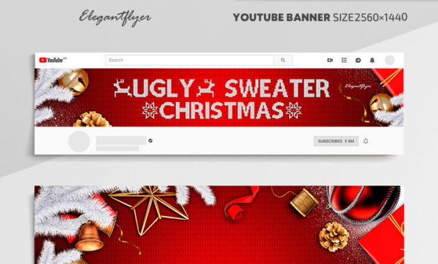 Ugly Sweater Christmas Youtube Channel Banner Psd For Awesome Free Ugly Christmas Sweater Certificate Template