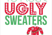 Ugly Sweater Party Invitations Set Of 12 Regarding Free Ugly Christmas Sweater Certificate Template