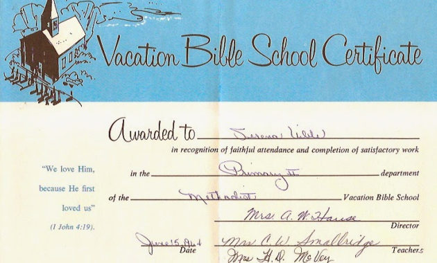 Uibles A Family Blog 1964 Serena'S Bible School Inside Awesome Academic Certificate