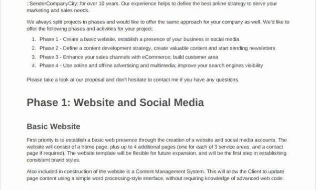 Unique Website Proposal Template Doc Audiopinions Within Website Development Proposal Template