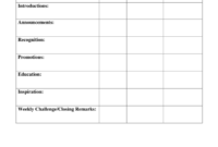 Unit Meeting Agenda In Word And Pdf Formats Throughout Weekly One On One Meeting Agenda Template