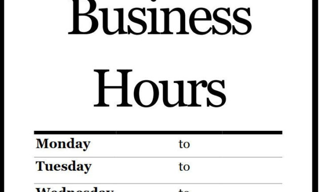Uputa O Obvezi Izdavanja Računa Izvan Radnog Vremena Throughout Business Closed Sign Template