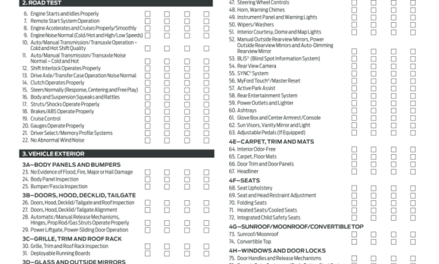 Used Car Inspection Checklist Pdf Fill Online Printable For Vehicle Inspection Log Template