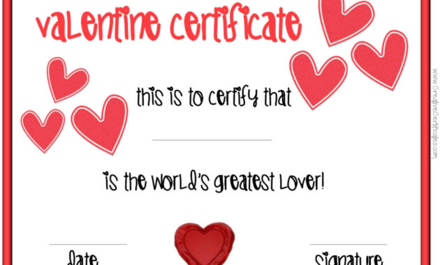 Valentine'S Day Certificates With Best Boyfriend Certificate Template
