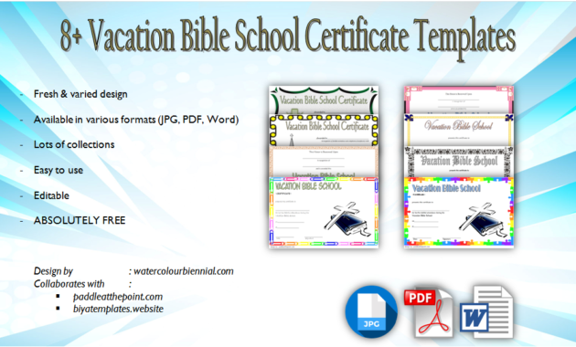 Vbs Certificate Template Free Lifeway Completion Attendance Pertaining To Amazing Free Vbs Certificate Templates