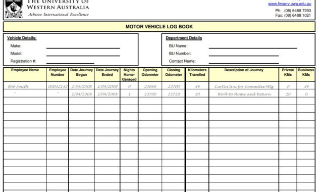 Vehicle Log Book Template Word Excel Pdf Excel Tmp With Awesome Vehicle Service Log Book Template