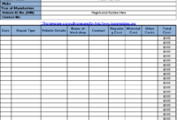 Vehicle Repairing Log Templates 5 Free Printable Word Pertaining To Printable Building Maintenance Log Template