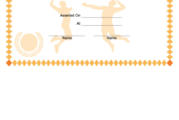 Volleyball Certificate Printable Pdf Download With Volleyball Award Certificate Template Free
